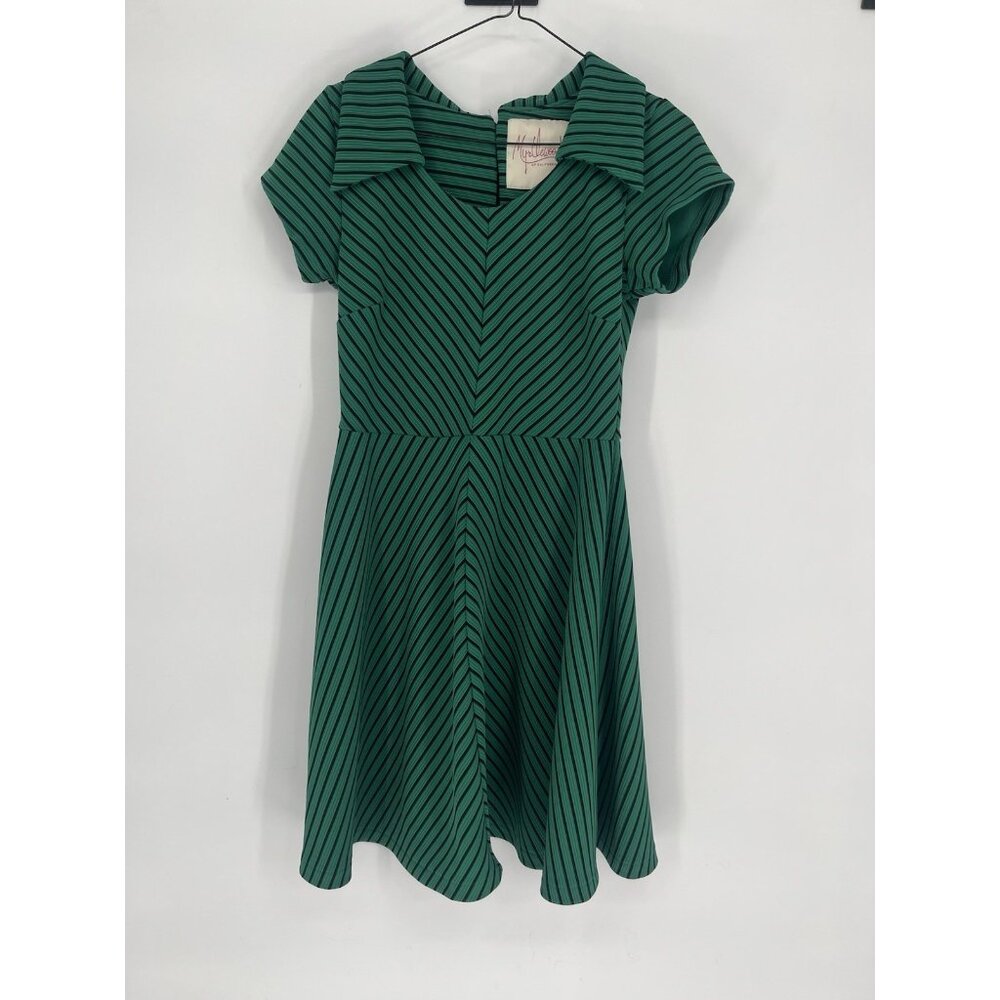 Myrtlewood Of California Women’s Size Medium Vintage Retro Green‎ & Black Dress